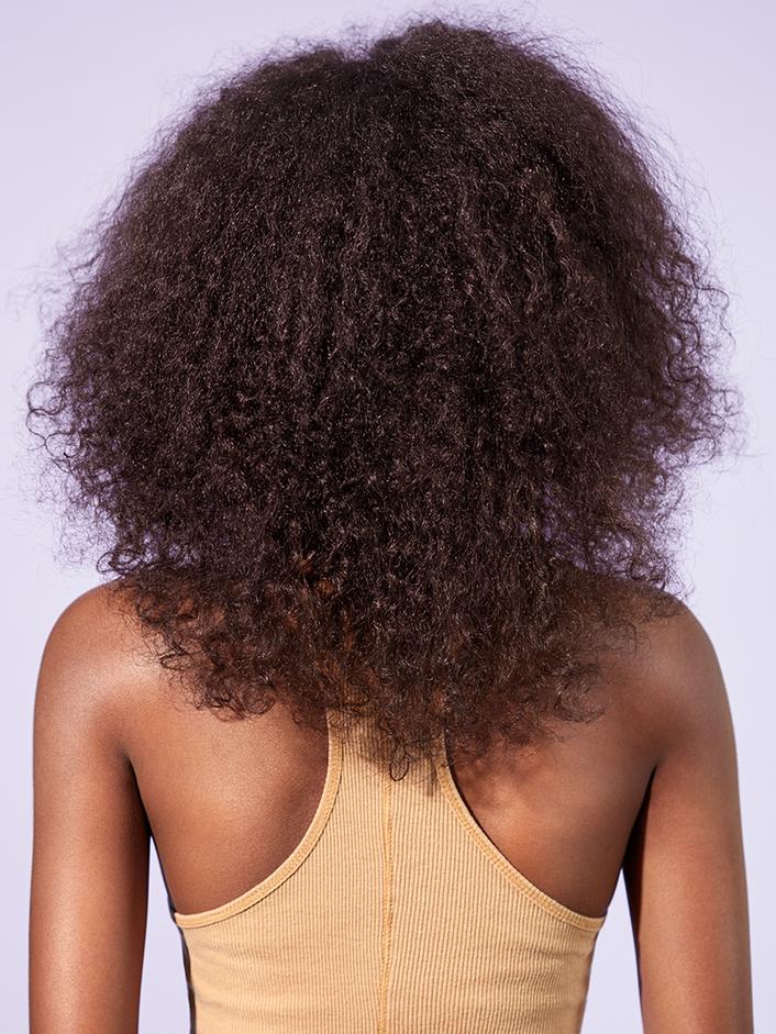 Back profile look of hair before product use