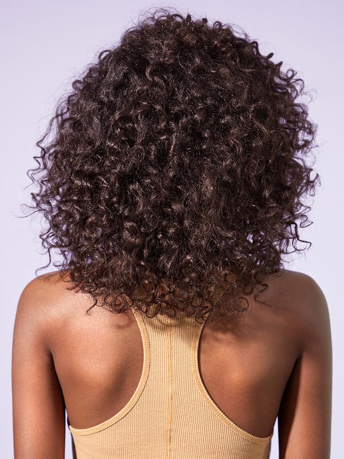 Back profile look of hair after product use