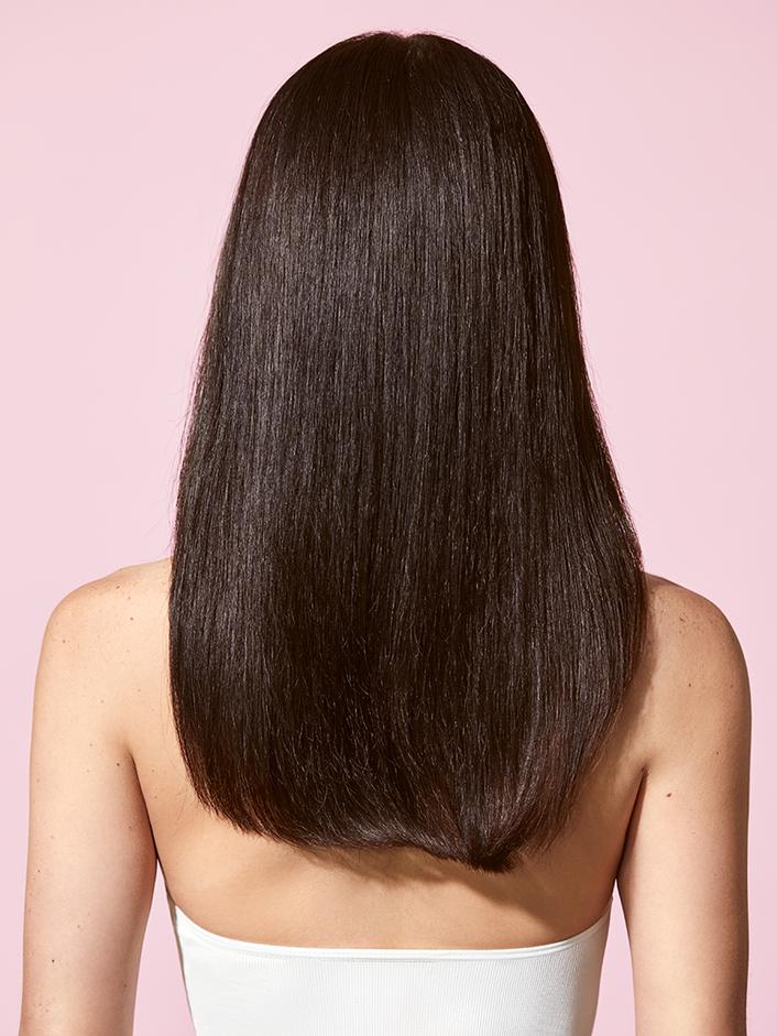 Back profile look of hair after product use